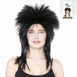 Costume |   1980s Glam Rocker Punk Chick Style Black Wig Costume Costume