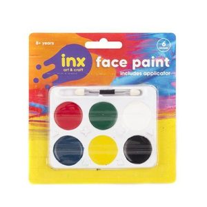 Costume |   Paint Face Set with 6 Colours and Foam Brush Costume Costume