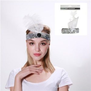 Dress Up By Colour |   Flapper Headband White Dress Up By Colour Dress Up By Colour