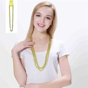 Dress Up By Colour |   Party Necklace Gold Bead Necklaces 80cm 3 Pack Dress Up By Colour Dress Up By Colour