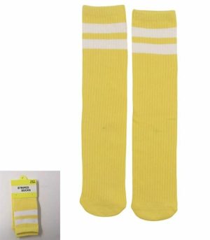 Dress Up By Colour |   Yellow Stripe Knee High Socks 40cm Dress Up By Colour Dress Up By Colour