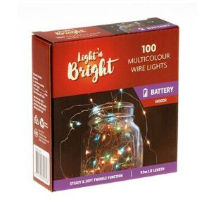 Electronics |   Copper Wire 100 Multi Colour Lights – Battery Operated Electronics Electronics