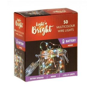 Electronics |   Copper Wire 50 Multi Colour Lights – Battery Operated Electronics Electronics