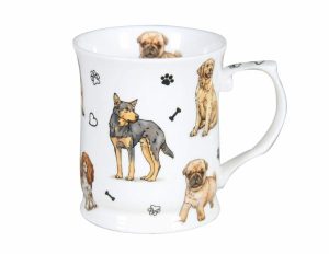 Glassware |   Dogs on White Fine Bone China Mug 415ml Home & Living Glassware