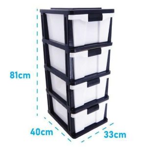 Home Storage |   4 Drawer Comp B&W Home & Living Home Storage