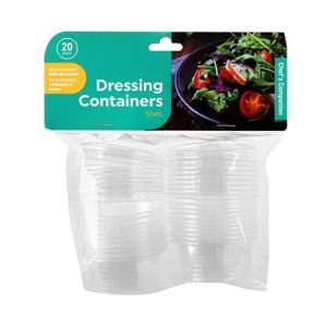 Kitchen Accessories |   Clear Plastic Dressing Containers 50ml 20 Pack Home & Living Kitchen Accessories