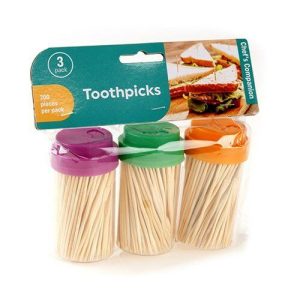 Kitchen Accessories |   Toothpicks with Plastic Holder 3 Pack x 200pcs Home & Living Kitchen Accessories