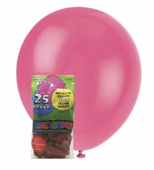 Party Decorations |   25cm Hot Pink Decorator Balloons 20 Pack Party & Toys Party Decorations