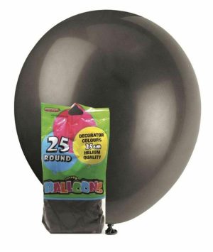 Party Decorations |   25cm Jet Black Decorator Balloons 20 Pack Party & Toys Party Decorations