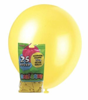 Party Decorations |   25cm Sunburst Yellow Decorator Balloons 20 Pack Party & Toys Party Decorations