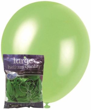 Party Decorations |   30cm Lime Green Pearl Balloons 25 Pack Party & Toys Party Decorations