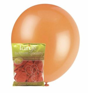 Party Decorations |   30cm Orange Metallic Latex Balloons 25 Pack Party & Toys Party Decorations