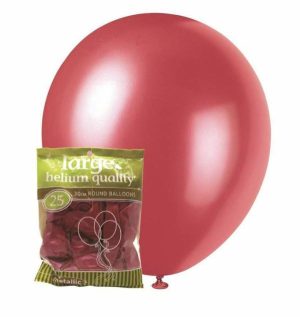 Party Decorations |   30cm Pink Metallic Latex Balloons 25 Pack Party & Toys Party Decorations