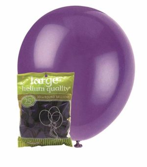 Party Decorations |   30cm Purple Metallic Latex Balloons 25 Pack Party & Toys Party Decorations