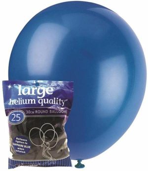 Party Decorations |   30cm Sapphire Blue Decorator Latex Balloons 25 Pack Party & Toys Party Decorations