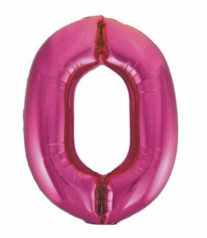 Party Decorations |   Hot Pink Number 0 Foil Balloon 86cm Party & Toys Party Decorations