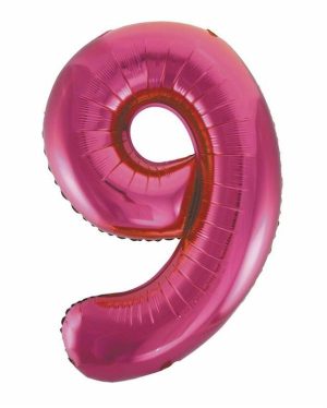 Party Decorations |   Hot Pink Number 9 Foil Balloon 86cm Party & Toys Party Decorations