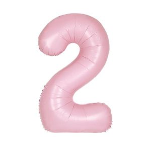 Party Decorations |   Pastel Matte Pink Number 2 Foil Balloon 86cm Party & Toys Party Decorations