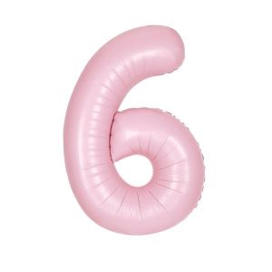 Party Decorations |   Pastel Matte Pink Number 6 Foil Balloon 86cm Party & Toys Party Decorations