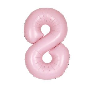 Party Decorations |   Pastel Matte Pink Number 8 Foil Balloon 86cm Party & Toys Party Decorations