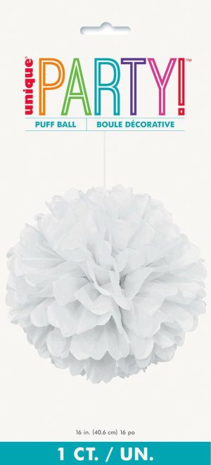 Party Decorations |   Puff Decor 40cm – White Party & Toys Party Decorations