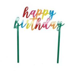 Party Decorations |   Rainbow Happy Birthday Plastic Cake Topper Party & Toys Party Decorations