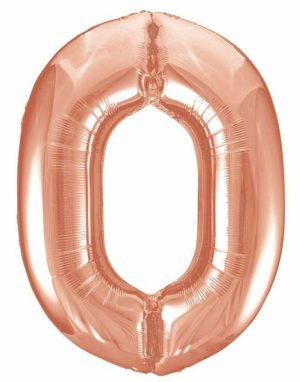 Party Decorations |   Rose Gold Number 0 Foil Balloon 86cm Party & Toys Party Decorations