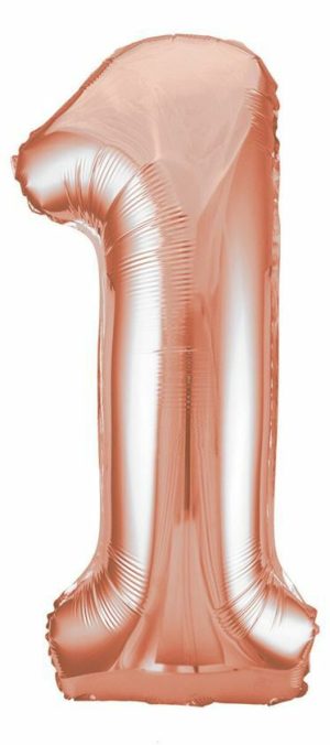 Party Decorations |   Rose Gold Number 1 Foil Balloon 86cm Party & Toys Party Decorations