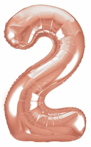 Party Decorations |   Rose Gold Number 2 Foil Balloon 86cm Party & Toys Party Decorations