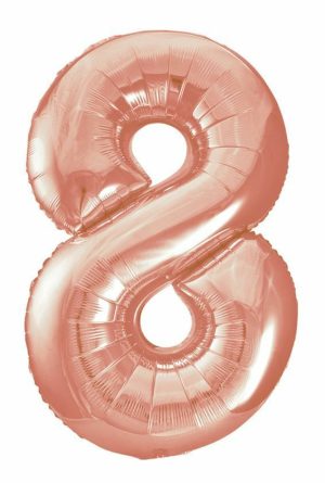 Party Decorations |   Rose Gold Number 8 Foil Balloon 86cm Party & Toys Party Decorations