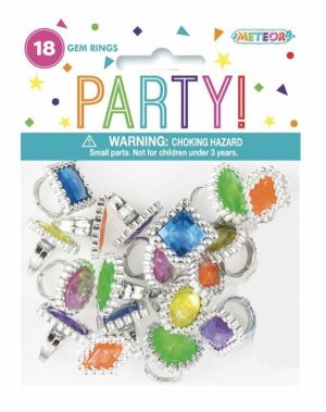 Party Favors |   18 Gem Rings Party & Toys Party Favors