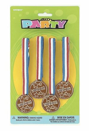 Party Favors |   4 Gold Winner Medals Party & Toys Party Favors