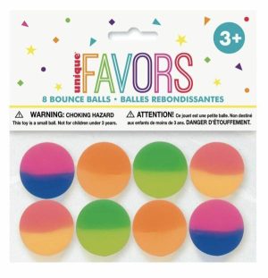 Party Favors |   8 Bounce Balls – 32.5mm 2 Tone Party & Toys Party Favors