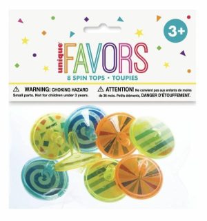 Party Favors |   8 Spin Tops Party & Toys Party Favors