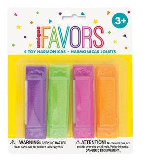 Party Favors |   Toy Harmonicas 4 Pack Party & Toys Party Favors