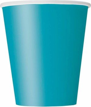 Party Tableware |   Caribbean Teal Paper Cups 270ml 8 Pack Party & Toys