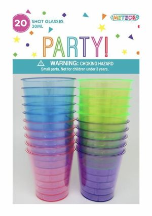 Party Tableware |   Coloured Plastic 30ml Shot Glasses 20 Pack Party & Toys