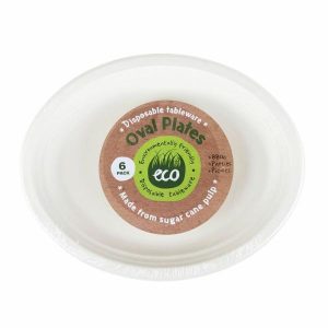 Party Tableware |   Eco Friendly Biodegradable Oval Plates 30cmx23cm 6 Pack Party & Toys