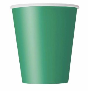 Party Tableware |   Emerald Green Paper Cups 270ml 8 Pack Party & Toys