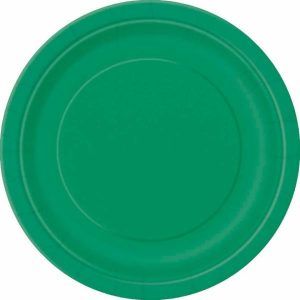 Party Tableware |   Emerald Green Round Paper Plates 8 Pack 18cm Party & Toys