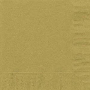 Party Tableware |   Gold 20 Luncheon Napkins 2ply 33cm x 33cm Party & Toys