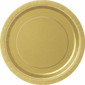 Party Tableware |   Gold Round Paper Plates 8 Pack 18cm Party & Toys