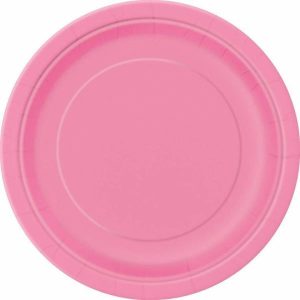 Party Tableware |   Hot Pink Round Paper Plates 8 Pack 18cm Party & Toys