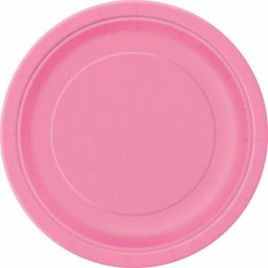 Party Tableware |   Hot Pink Round Paper Plates 8 Pack 23cm Party & Toys