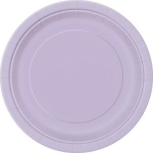 Party Tableware |   Lavender Round Paper Plates 8 Pack 23cm Party & Toys