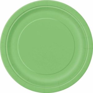 Party Tableware |   Lime Green Round Paper Plates 8 Pack 23cm Party & Toys