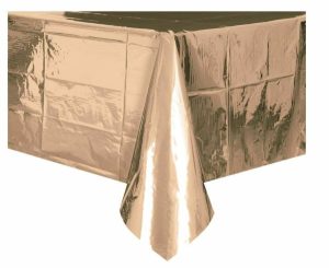 Party Tableware |   Metallic Soft Rose Gold Plastic Tablecover Rectangle 137cm x 274cm Party & Toys