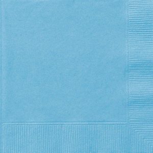 Party Tableware |   Powder Blue 20 Luncheon Napkins 2ply 33cm x 33cm Party & Toys