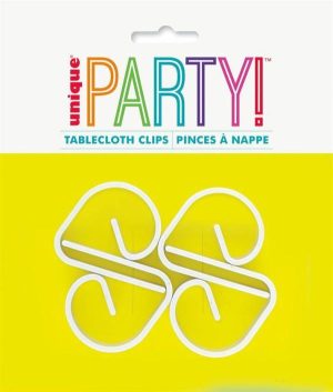 Party Tableware |   White Tablecover Clips 4 Pack Party & Toys