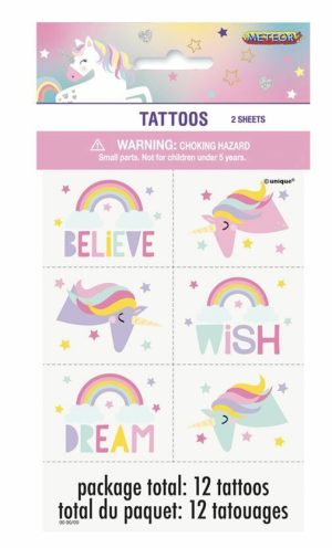 Party Themes |   12 Pastel Unicorn Tattoos Party & Toys Party Themes